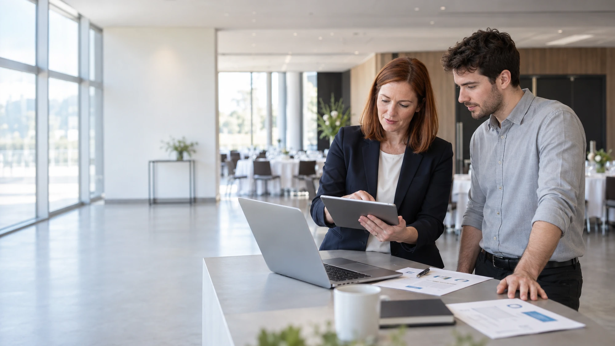 Eventteam bespricht automatisierte Abläufe