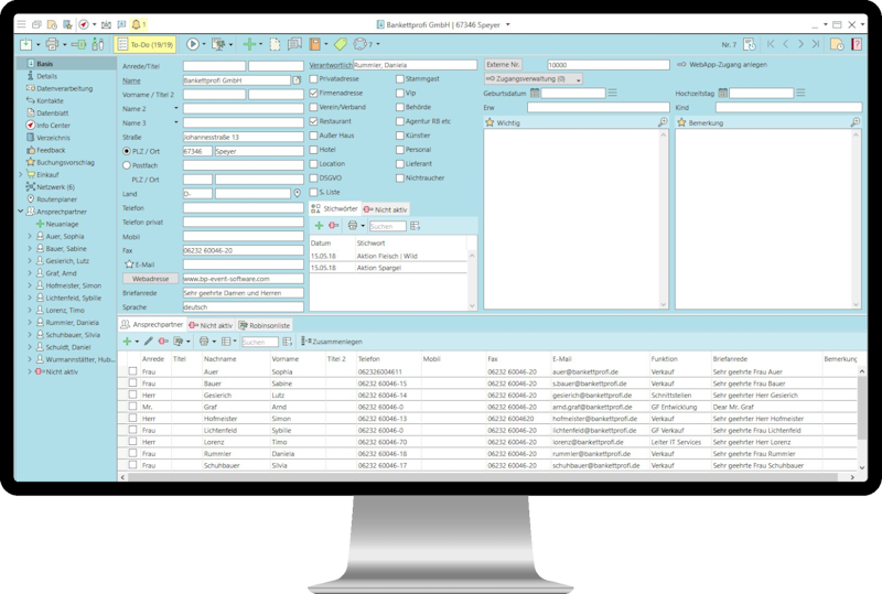 Bp Event Adressmaske im Desktop-Client