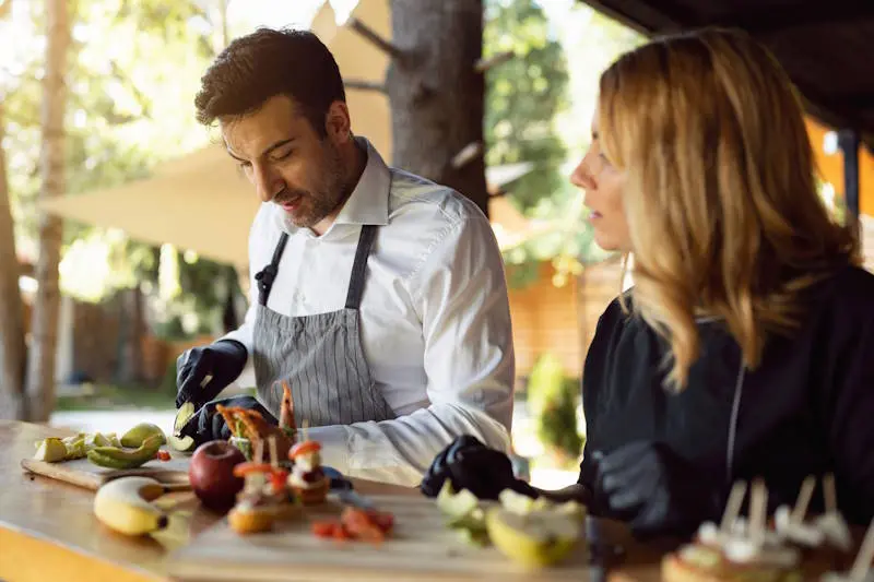 Catering-Service in Aktion